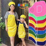 [Vải] Bộ Tạp Dề + Nón Mũ 2 Lớp Cho Bé Học Vẽ, Nấu Ăn, Làm Bánh. Quà Tặng Bộ Tạp Dề Cho Bé Mầm Mon, Tiểu Học, Trung Học