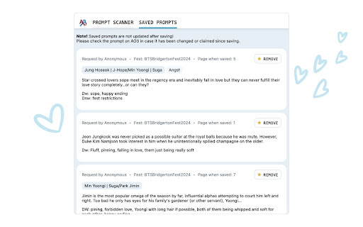 AO3 Prompt Scanner screenshot 3