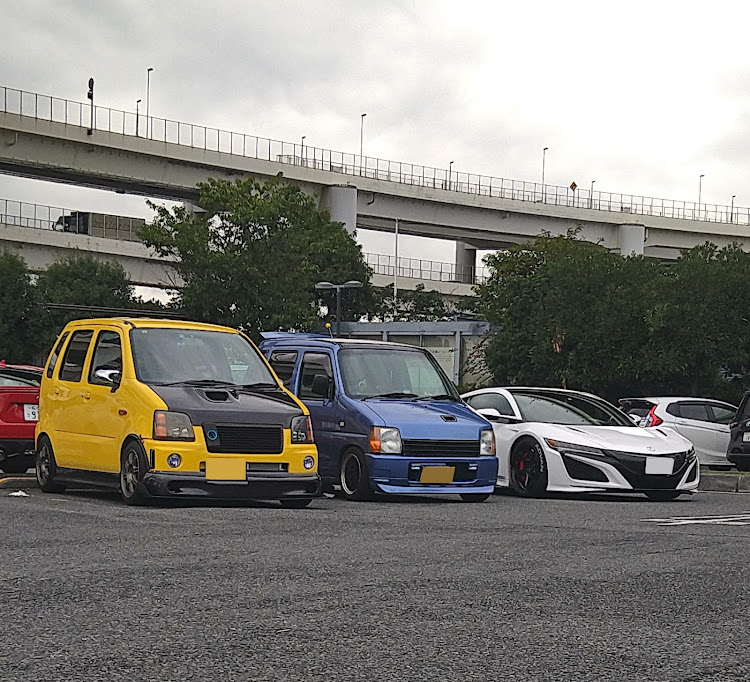 ワゴンRの第1回大黒PA車改科見学・あつまれK6A＆F6A・ドライブ　ツーリング・ポンコツだっていいじゃない旧型だもの・ワゴンRの限界に挑戦に関するカスタム事例の投稿画像4枚目