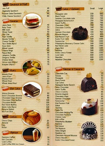 King Cakes & Desserts menu 