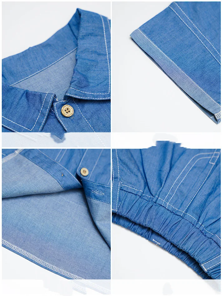 Nouvelle Combinaison en Jean d'Été pour Filles à Manches Courtes Confort et Style pour l'Été Tenue Parfaite pour les Journées Chaudes