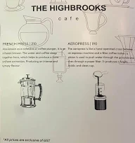 The Highbrooks Cafe menu 4