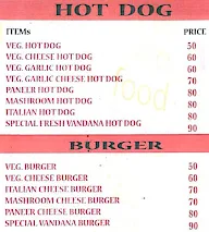 Vandana Fast Food menu 2