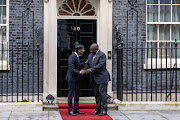 President Cyril Ramaphosa is greeted by British Prime Minister Rishi Sunak at 10 Downing Street on November 23, 2022 in London, England. 