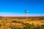 A windpump in the Karoo. Stock photo.