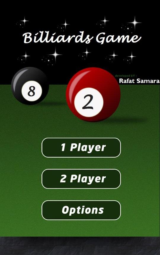 Billiards Game Screen 1