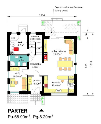 BW-27 wariant 1 - Rzut parteru