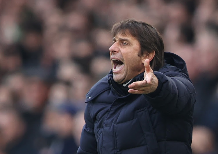 Tottenham Hotspur manager Antonio Conte reacts during their match against Leeds United