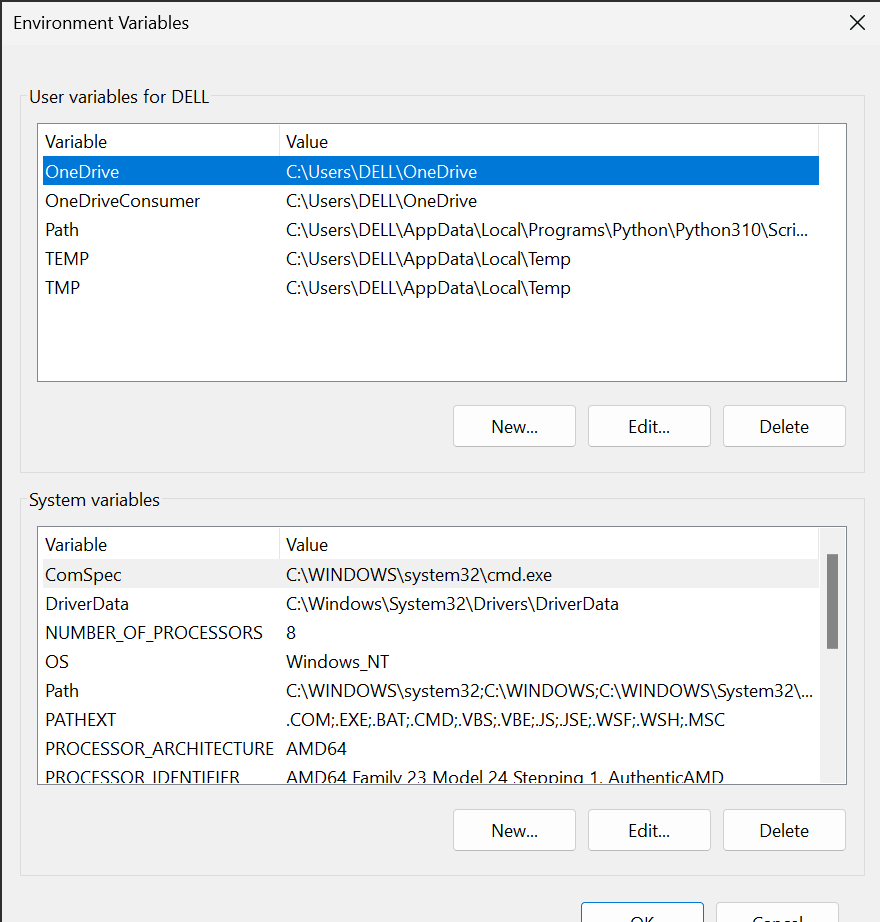 Environment Variables