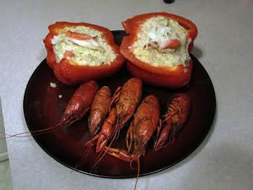 Kat's Seafood Stuffed Red Bell Peppers