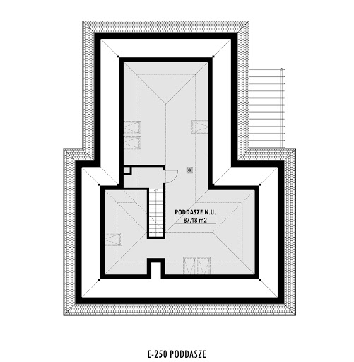 E-250 - Rzut poddasza nieużytkowego