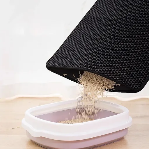 Cat Litter Mat Double Layer Non-slip Waterproof Pet Litter Box Filter Mat 55x75xm Cat Toilet EVA Pad Wear Resistant Pet 