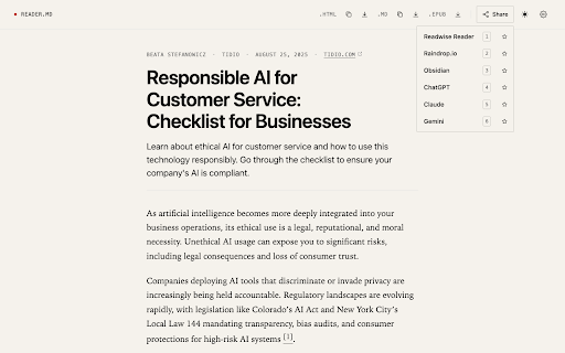 Reader.md: View HTML, PDF, Markdown & Export screenshot 1