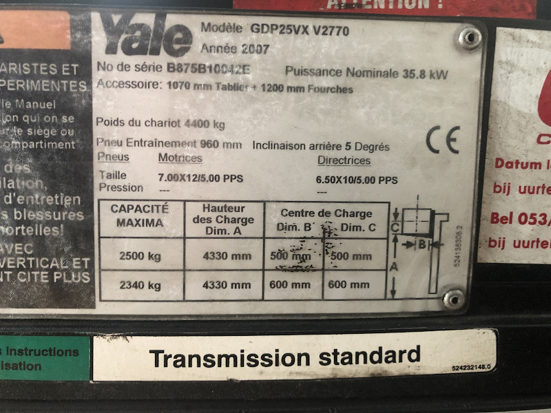 Picture of a YALE GDP25VX