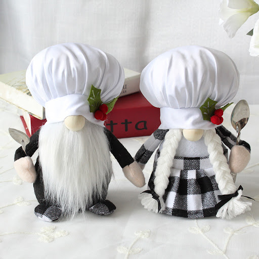 Title 2, Chef Plush Black and White Plaid Faceless Doll ...