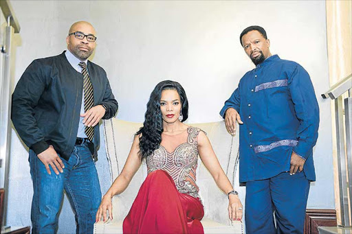 POWER PLAY: Shona Ferguson, Connie Ferguson and Sello Maake Ka-Ncube star in the all-new Mzansi Magic telenovela ‘The Queen’ Picture: SUPPLIED