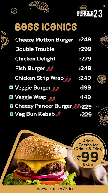 Burger 23 menu 