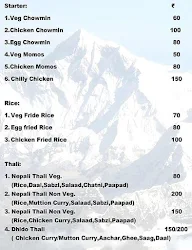 Nepali Kitchen menu 1