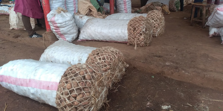 Potatoes at Gakoromone market, Meru county.