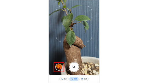 Google レンズでカメラや画像から検索する画面