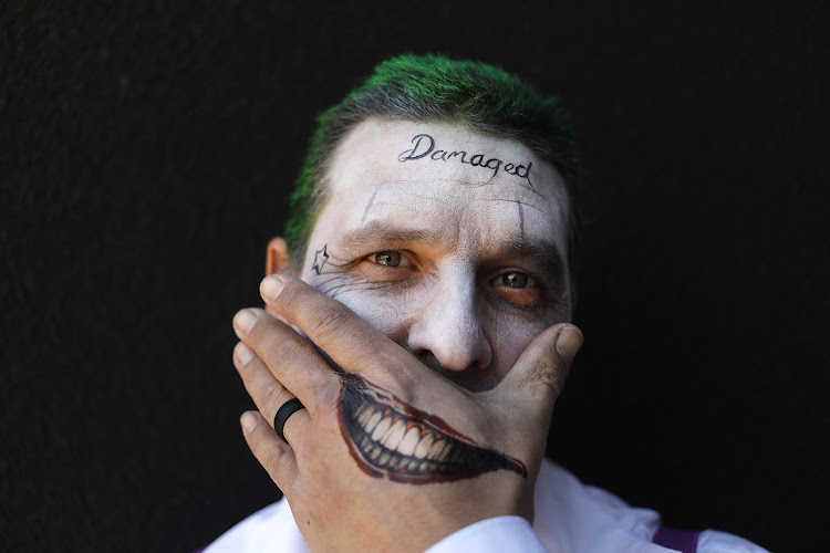 Willie Haremse as The Joker from Batman at Comic Con Africa 2018.