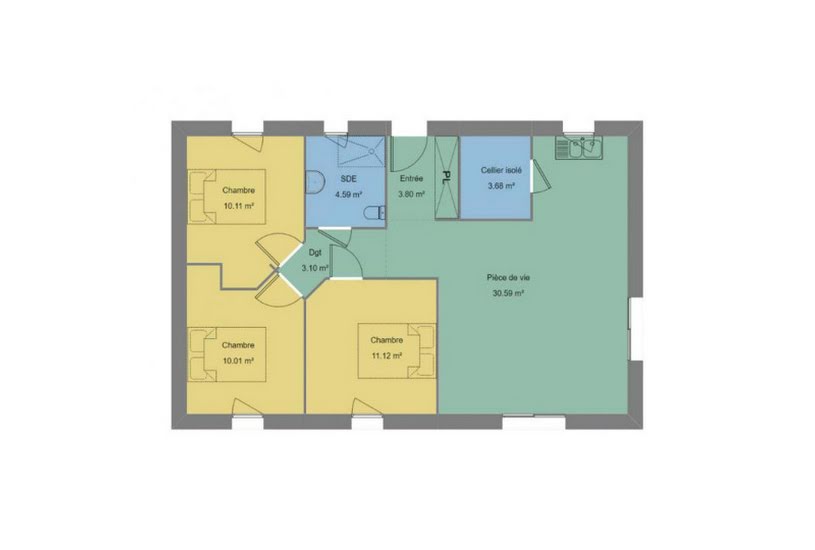  Vente Terrain + Maison - Terrain : 548m² - Maison : 77m² à Quimper (29000) 