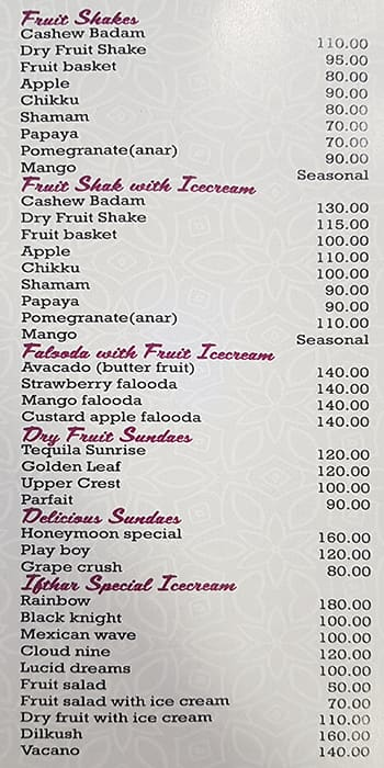 Ifthar menu 