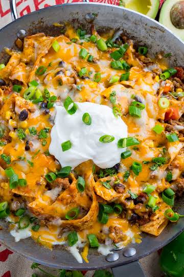 Cheesy Beef Burrito Skillet