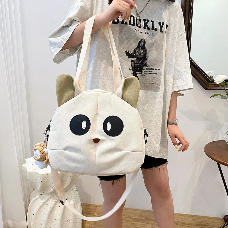 Cute Kitten Girl Large Capacity Shoulder Bag Casual Korean Mori Vintage Style. Carry everything in style with this spaci