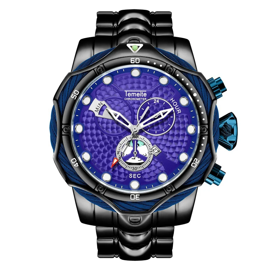 Men's Hot Watch with steel band and quartz movement. Experience style and accuracy with this durable and fashionable tim