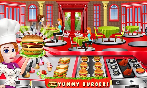 Burger Kitchen Fever: Cooking Tycoon 1.1 APK + Мод (Бесконечные деньги) за Android