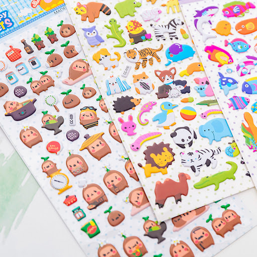 Title 3, Enchanting 3D Cartoon Bubble Stickers for delig...