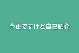 今更ですけど自己紹介