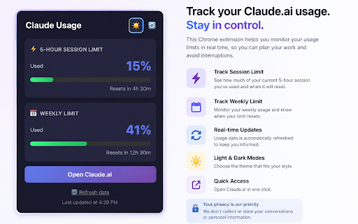 Claude Usage Tracker screenshot 2