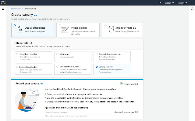 CloudWatch Synthetics Recorder chrome extension