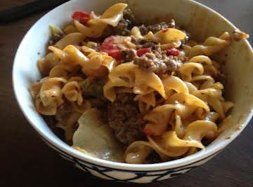 Beef and Vegetable Skillet with Queso