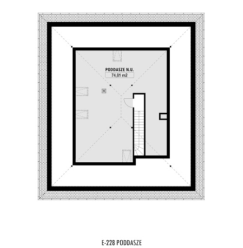 E-228 - Rzut poddasza nieużytkowego