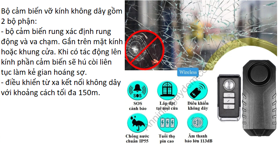 cảm biến báo phá kính