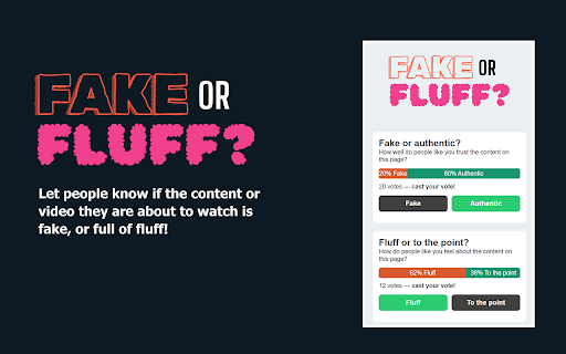 Fake or Fluff? Vote on articles, news and videos.