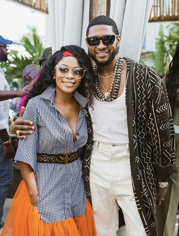 Actor Nomzamo Mbatha and Usher.