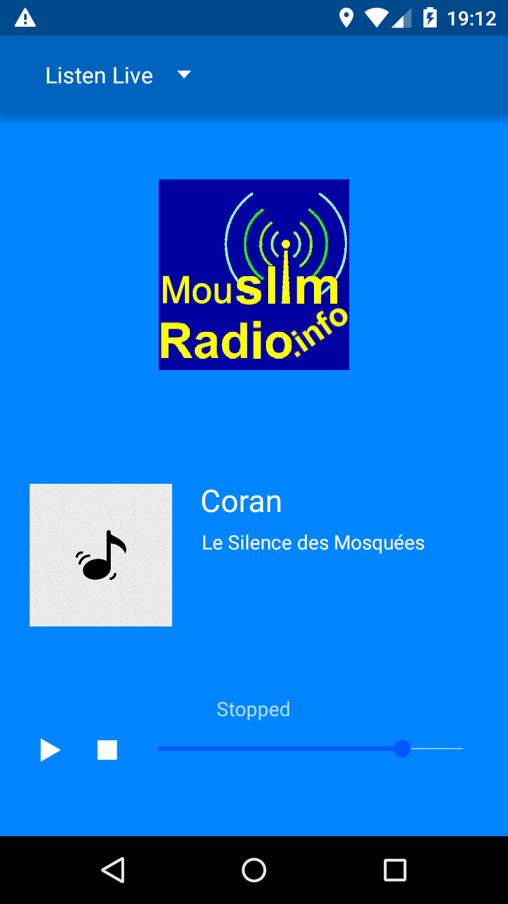MouslimRadio Screen 1