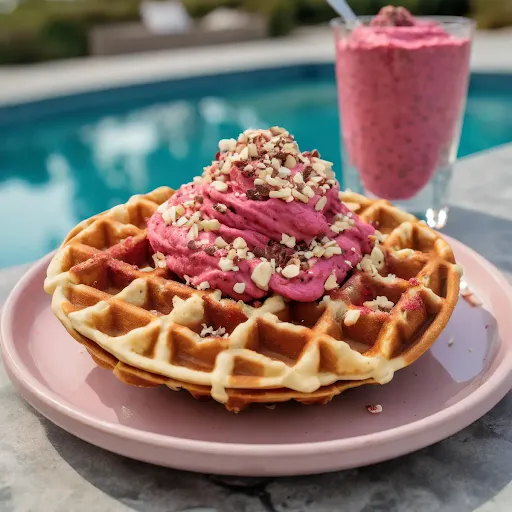 Red Velvet Cream Cheese Waffle