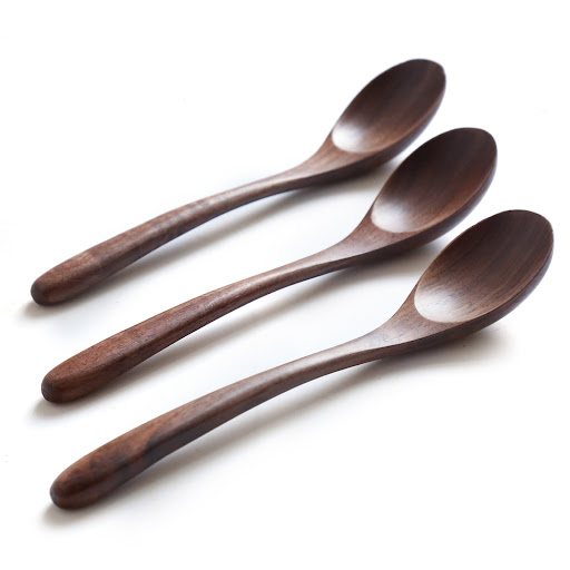 Title 8, Black walnut cutlery spoon for elegant cooking ...