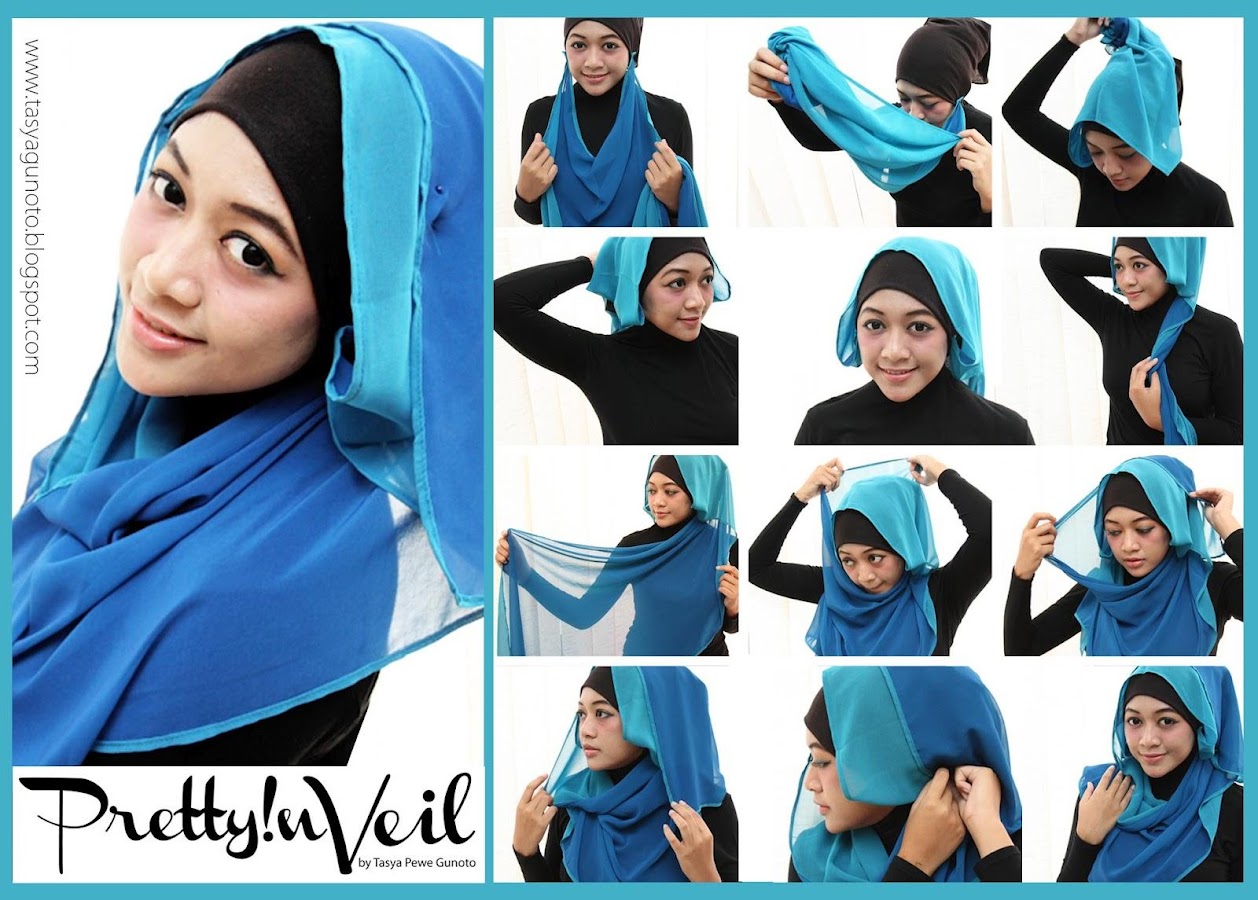 Tutorial Hijab Pesta Segi Empat 2 Warna Tutorial Hijab Paling