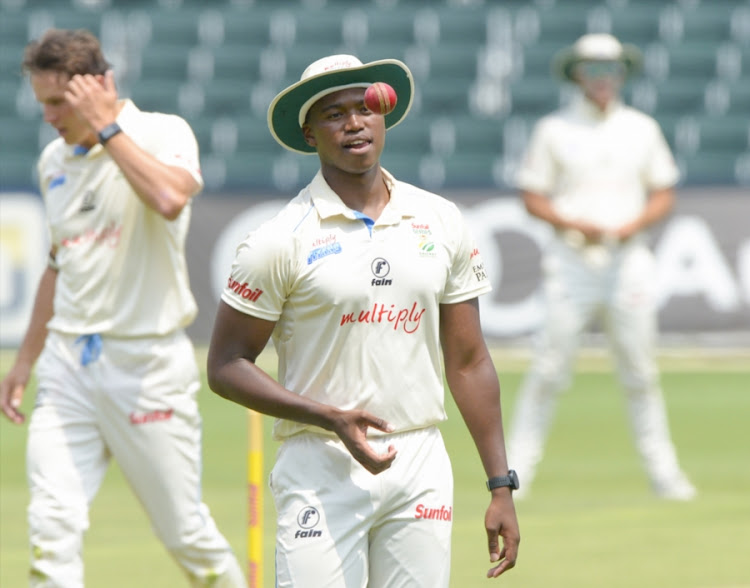 Lungi Ngidi of the Titans during day 1 of the Sunfoil 4-Day Series match between bizhub Highveld Lions and Multiply Titans at Bidvest Wanderers Stadium on October 23, 2017 in Johannesburg, South Africa.