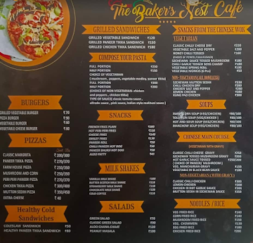 The Baker's Nest cafe menu 