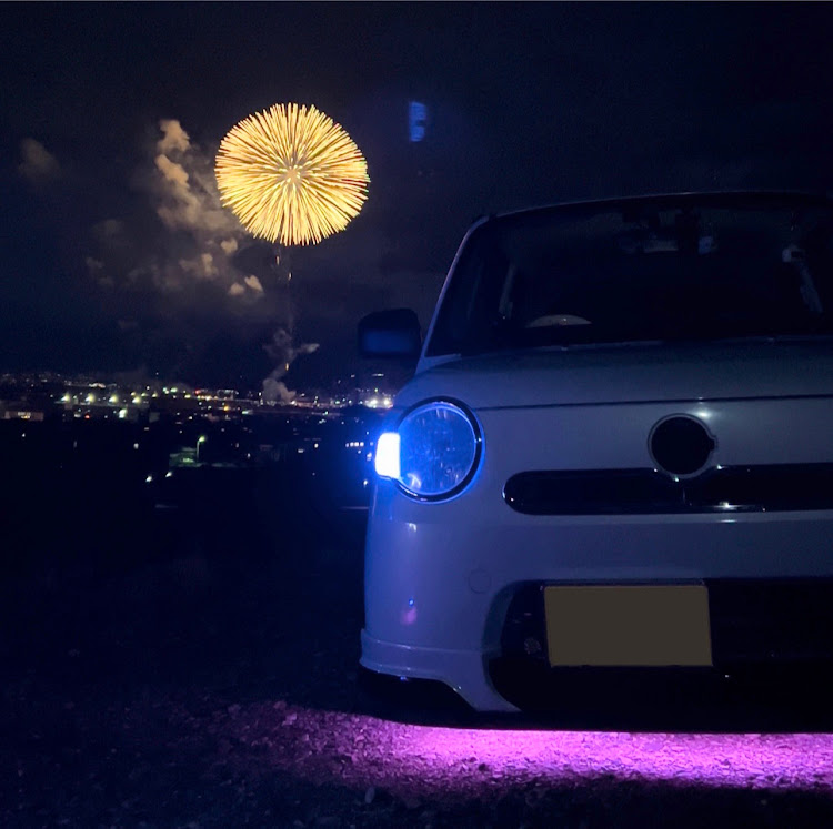 ミラココアのいつもいいね＆コメントありがとうございます・8月もよろしくお願いします・花火コラボ・山梨県・お盆休みに関するカスタム事例の投稿画像1枚目
