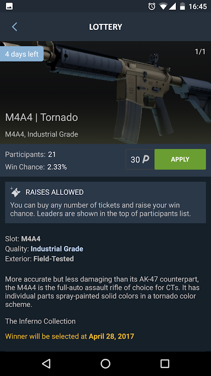 ดาวนโหลด Cslottery Win Skins For Csgo Apk6 รนลาสด App - csgo ak47 and m4a1 s roblox