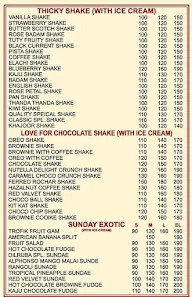 Bistro Shakes. 97 menu 1