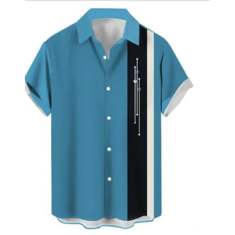 Camicia da uomo alla moda con stampa digitale 3D, un capo trendy per un look moderno e originale, perfetto per ogni occasione.